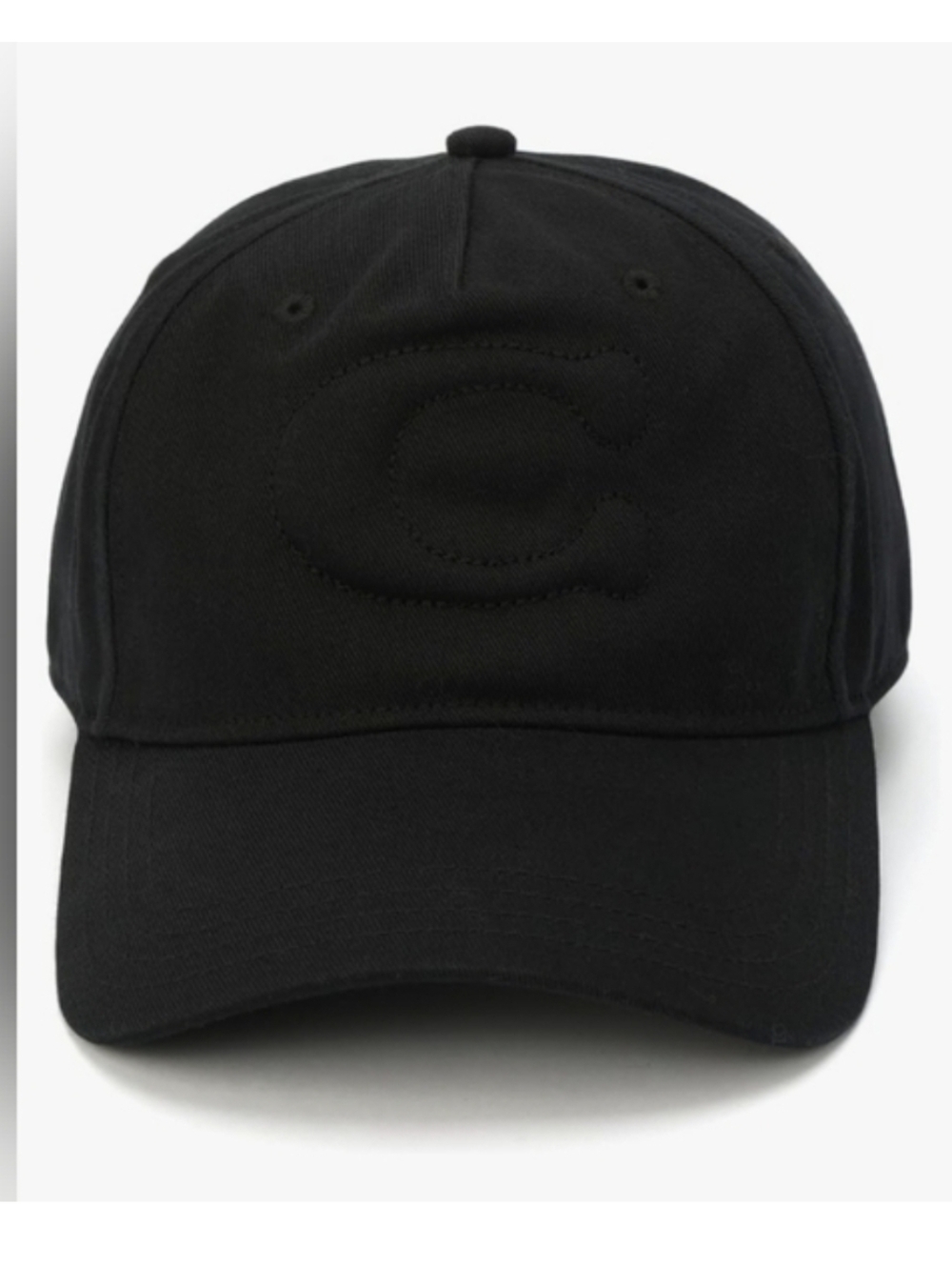 NWT COACH Black Embossed Logo Baseball Cap